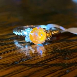 Orange and Silver Ring